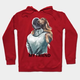 Man and faithful dog. Hoodie